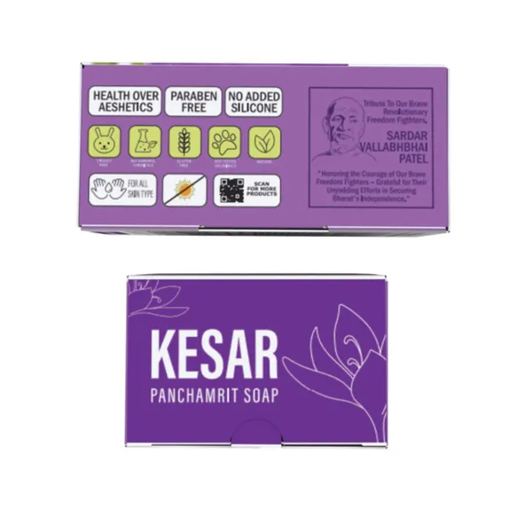 Luv Kush Kesar Panchamrit Luxury Herbal Soap – 100 g, Soaps (image 3)